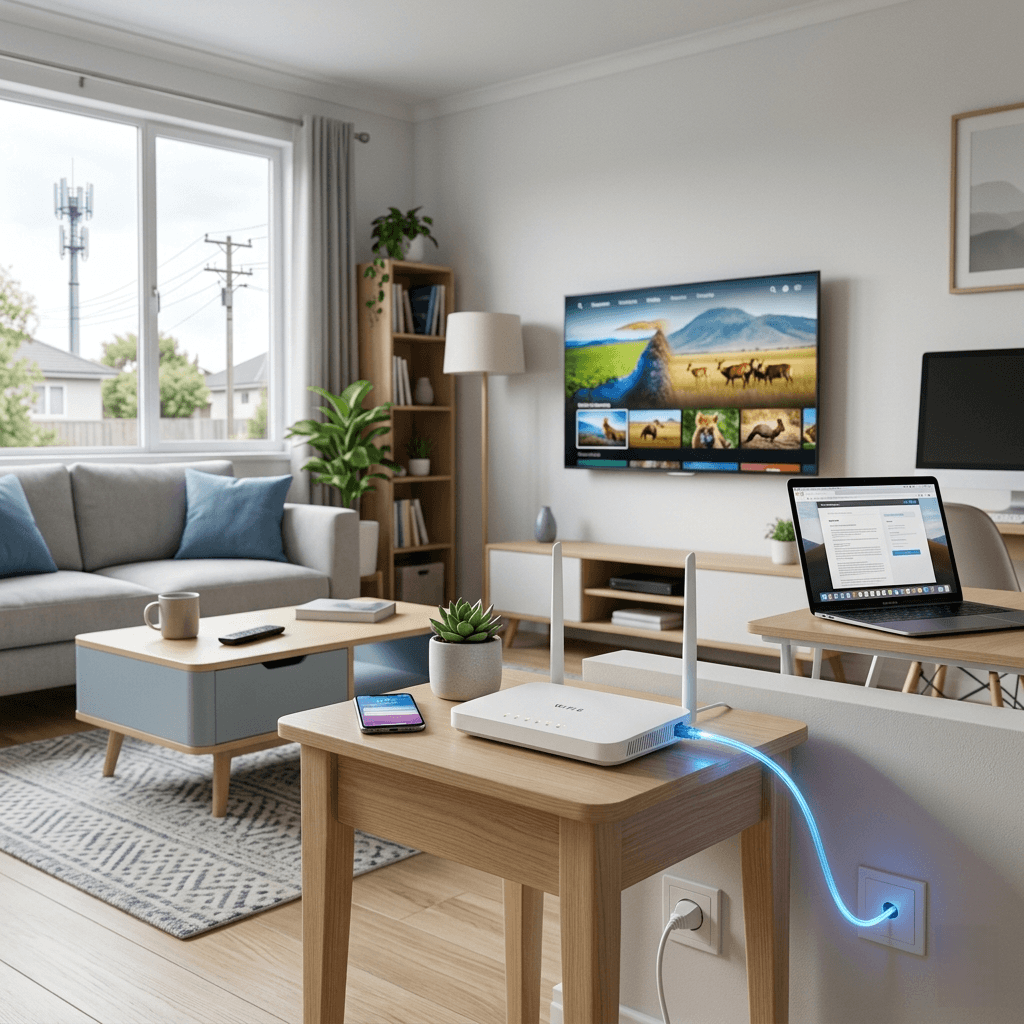 Customer using the internet at home