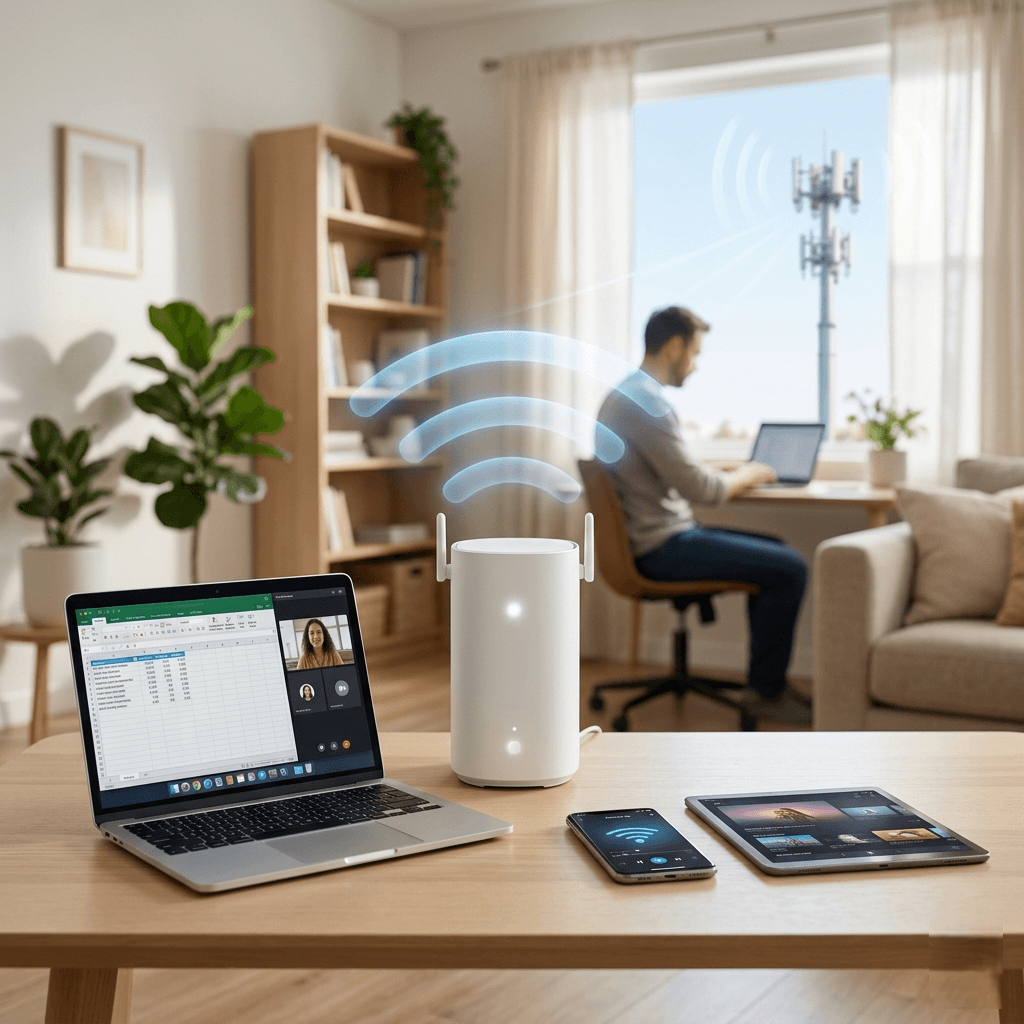 Customer using internet at home