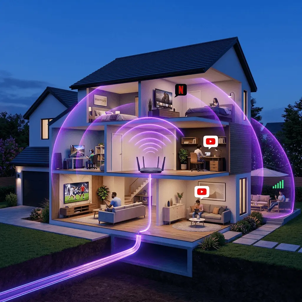 Customer using internet at home