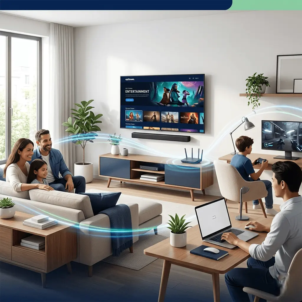 Customer using the internet at home