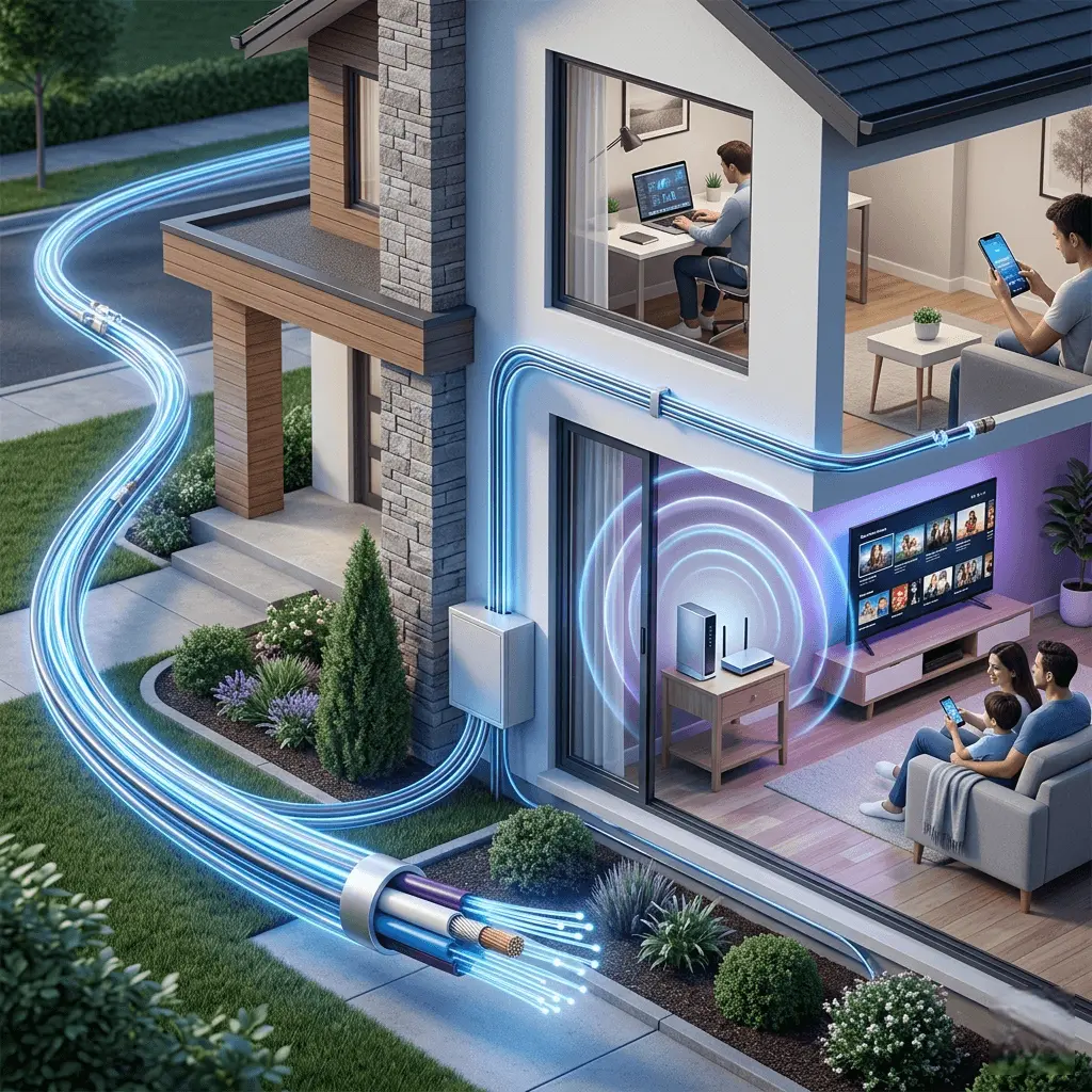 Customer using the internet at home