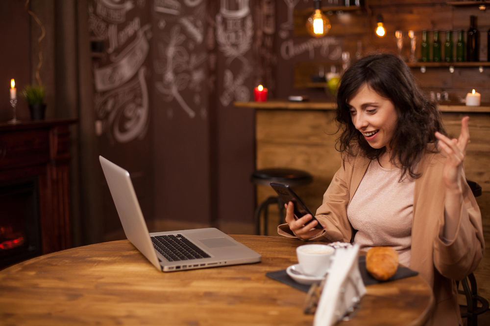 Customer using the internet at home