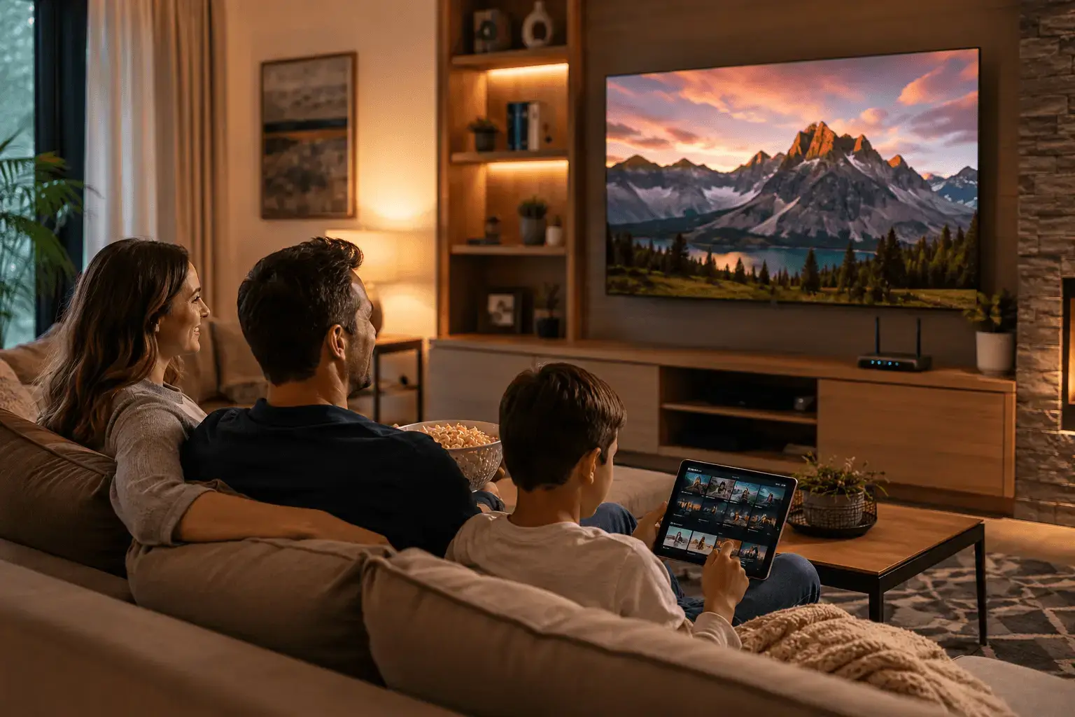 Customer using the internet at home